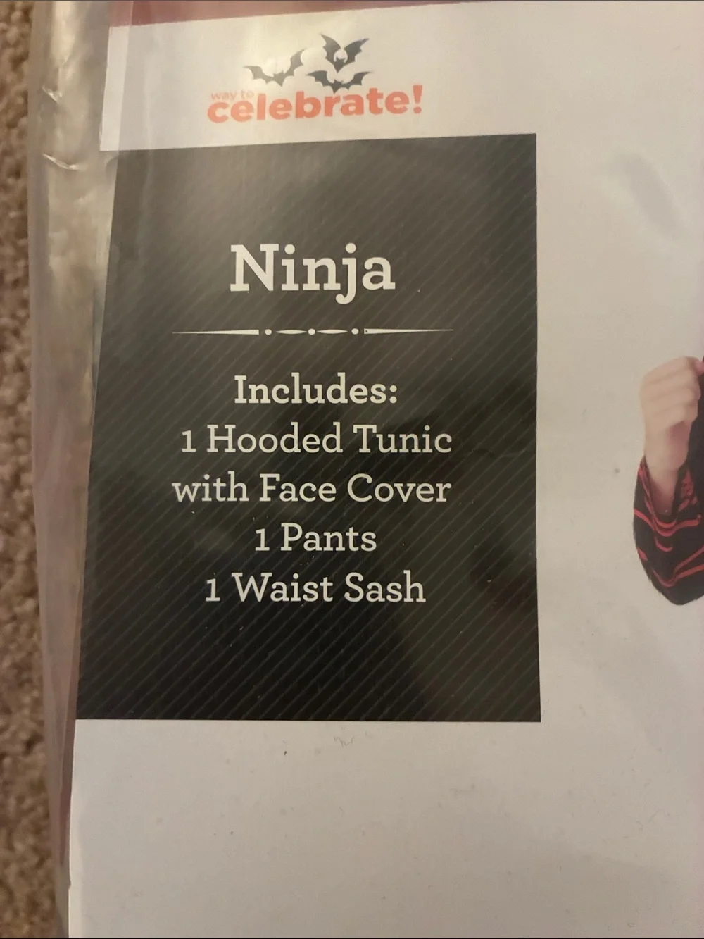 Way To Celebrate Boys' Ninja Halloween Costume - Size M (8)